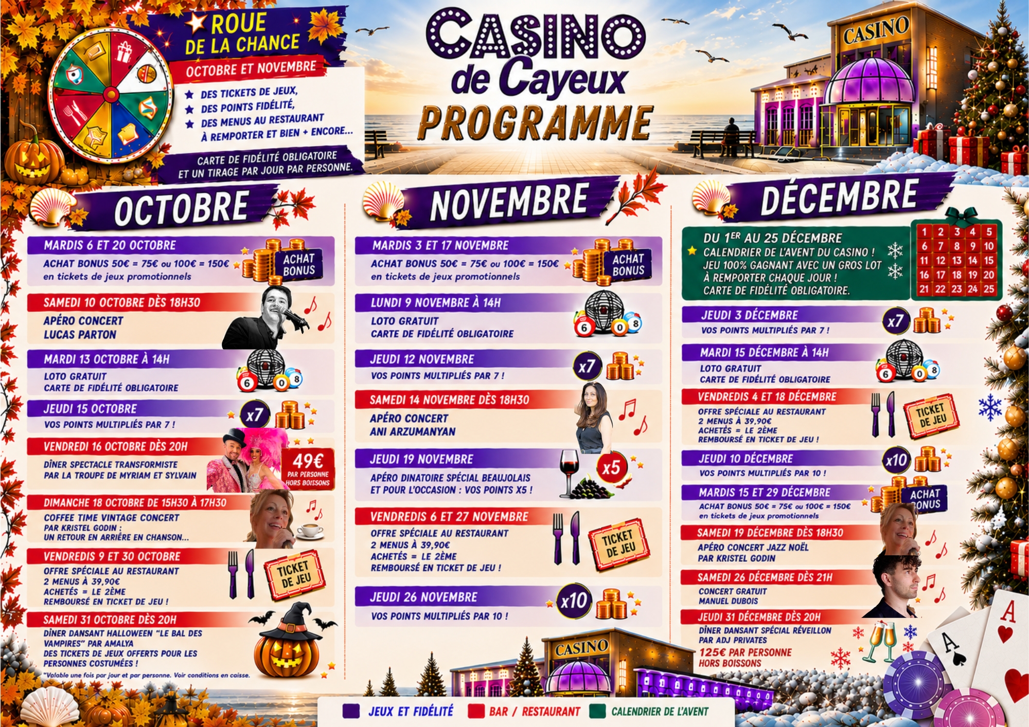 Agenda Casino 4e trimestre 2026